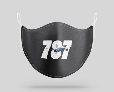 Super Boeing 787 aviation face mask in breathable cotton blend.