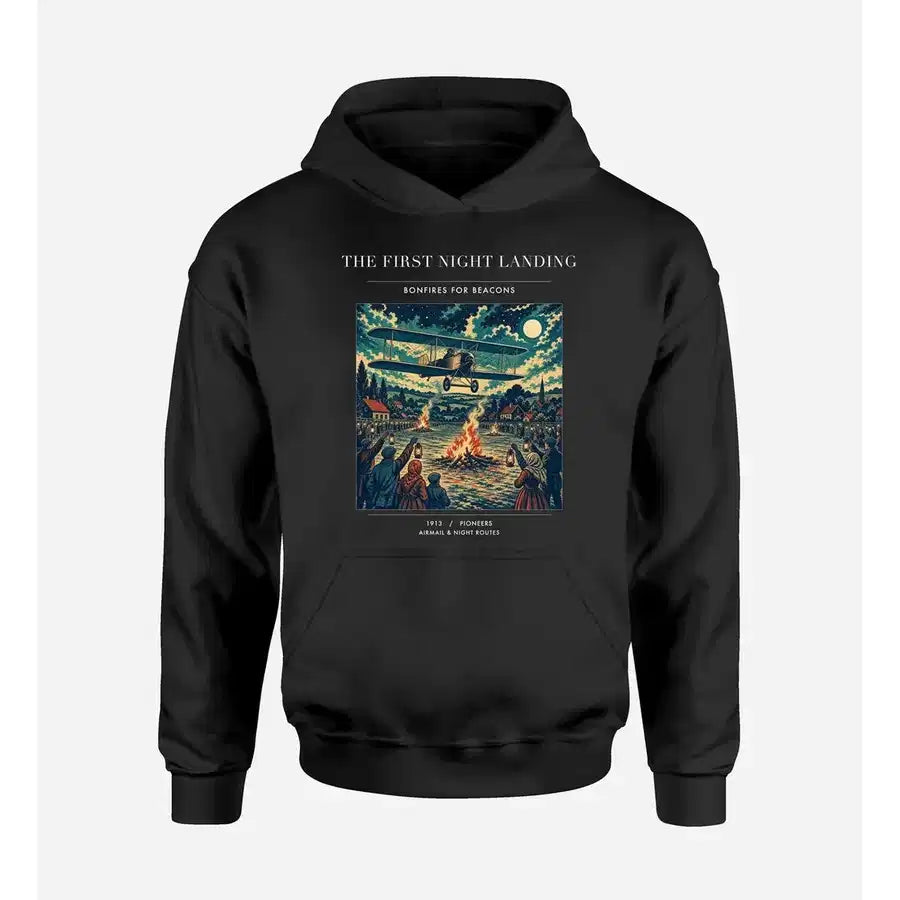 VINTAGE G4327 - The First Night Landing - Premium Hoodie design on black premium