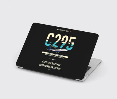 Airbus C295 Firefighter design on black MacBook case