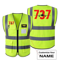 Thumbnail for Boeing 737 aviation design printed on high-visibility reflective fabric reflective vest.