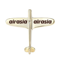Thumbnail for AirAsia Airplane Shape aviation-themed airplane-shape brooch, polished alloy.