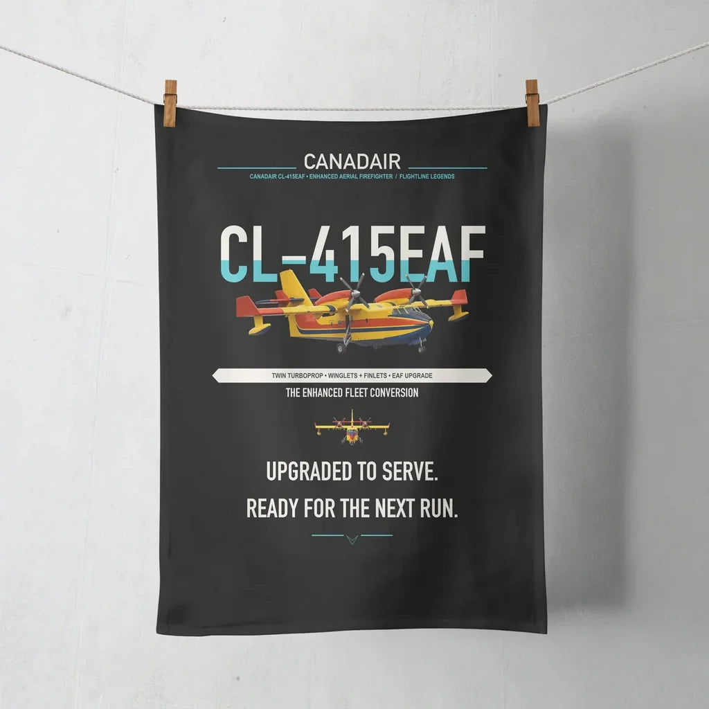 Canadair CL-415EAF design on black towel