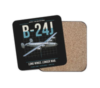 Thumbnail for B-24J Liberator design on black 1 piece coaster