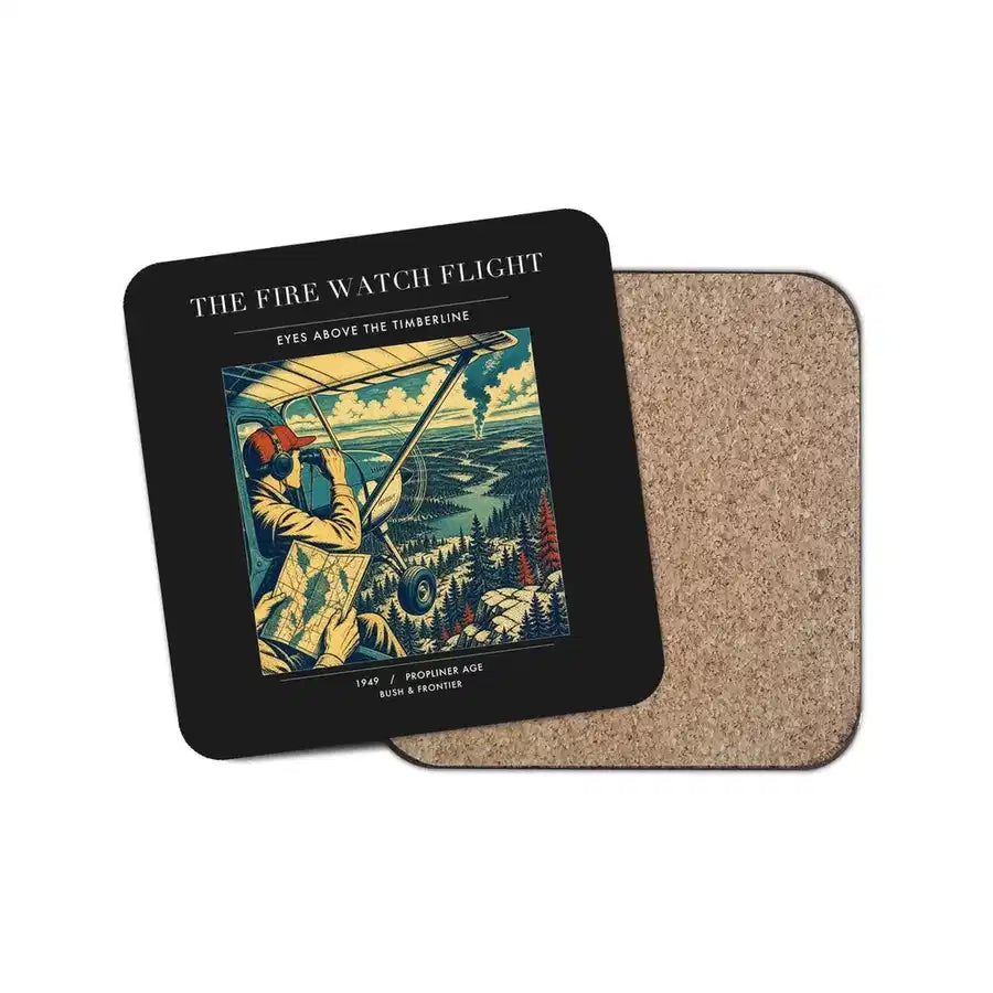 The Fire Watch Flight - Designed Coasters design on black 1-piece