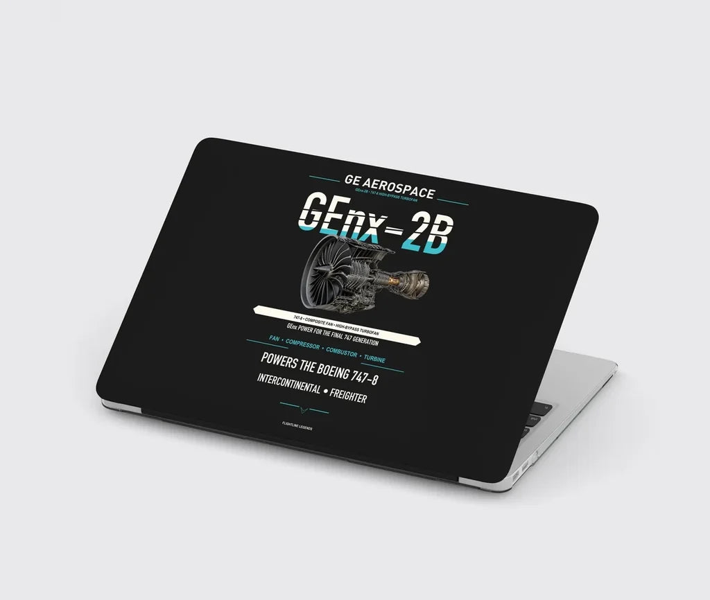 GEnx-2B design on black MacBook case