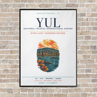 Thumbnail for Montréal–Trudeau International Airport YUL vertical canvas print - framed - white background