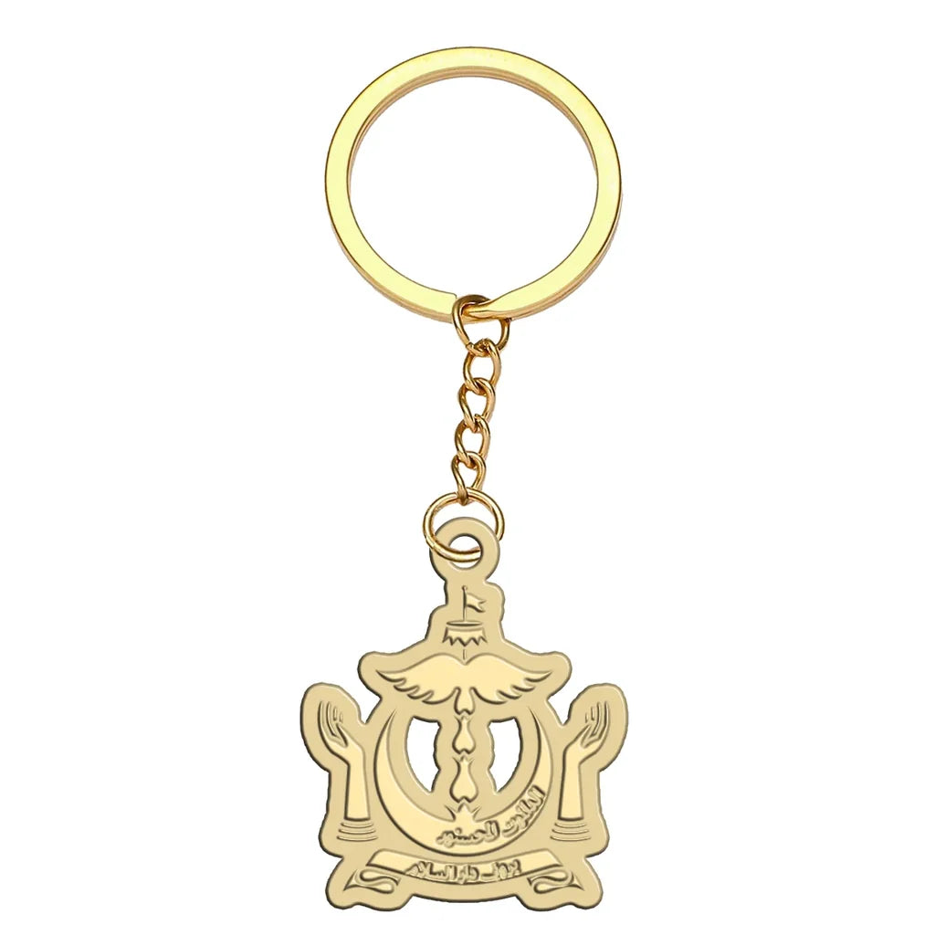 Royal Brunei Airlines aviation hollow key chain in polished alloy.