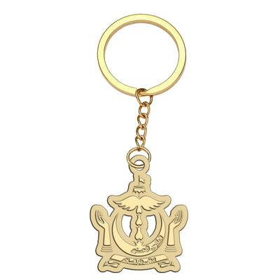 Royal Brunei Airlines aviation hollow key chain in polished alloy.