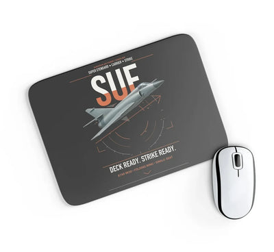 Dassault Super Étendard design on black rectangle mouse pad