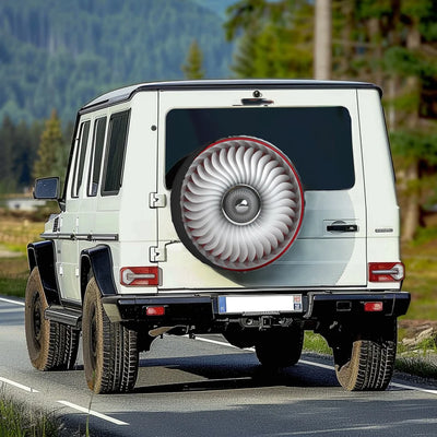 Graphical Jet Engine & Red Tire Cover