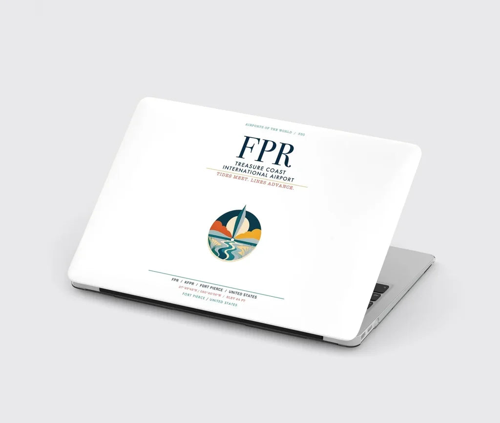 Treasure Coast International Airport (FPR) design on white MacBook case