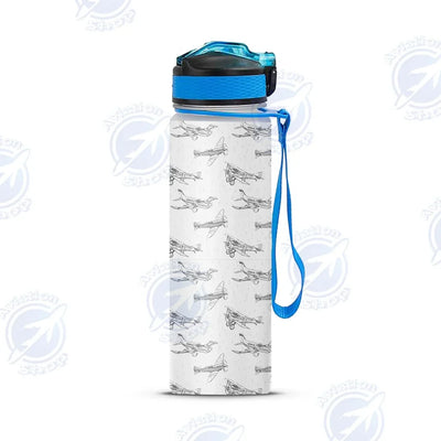 Super Aircrafts Sports aviation design on sport kettle, insulated bottle with sport spout.