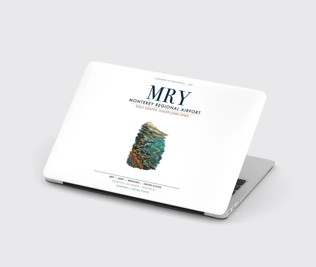 Monterey Regional Airport (MRY) design on white MacBook case