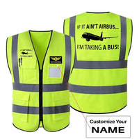 Thumbnail for If It Ain't Airbus I'm Taking A Bus aviation design printed on high-visibility reflective fabric reflective vest.
