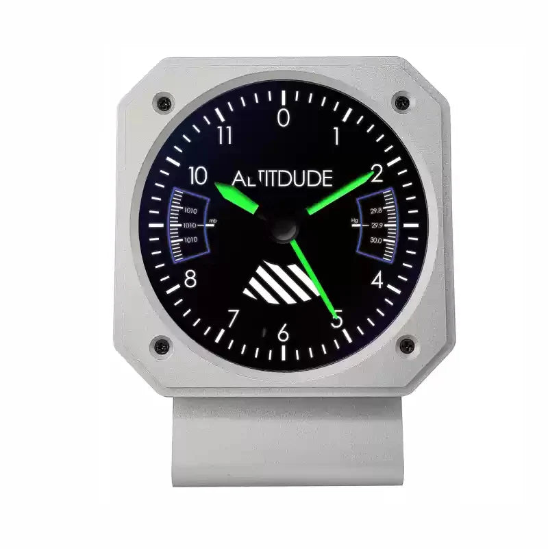 ALTITDUDE Metal aluminum Flight clock Quartz movement Alarm( M2 ) aviation pilot accessory in premium build.