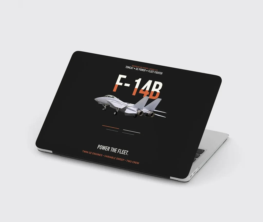 F-14B Tomcat Power The Fleet design on black MacBook case