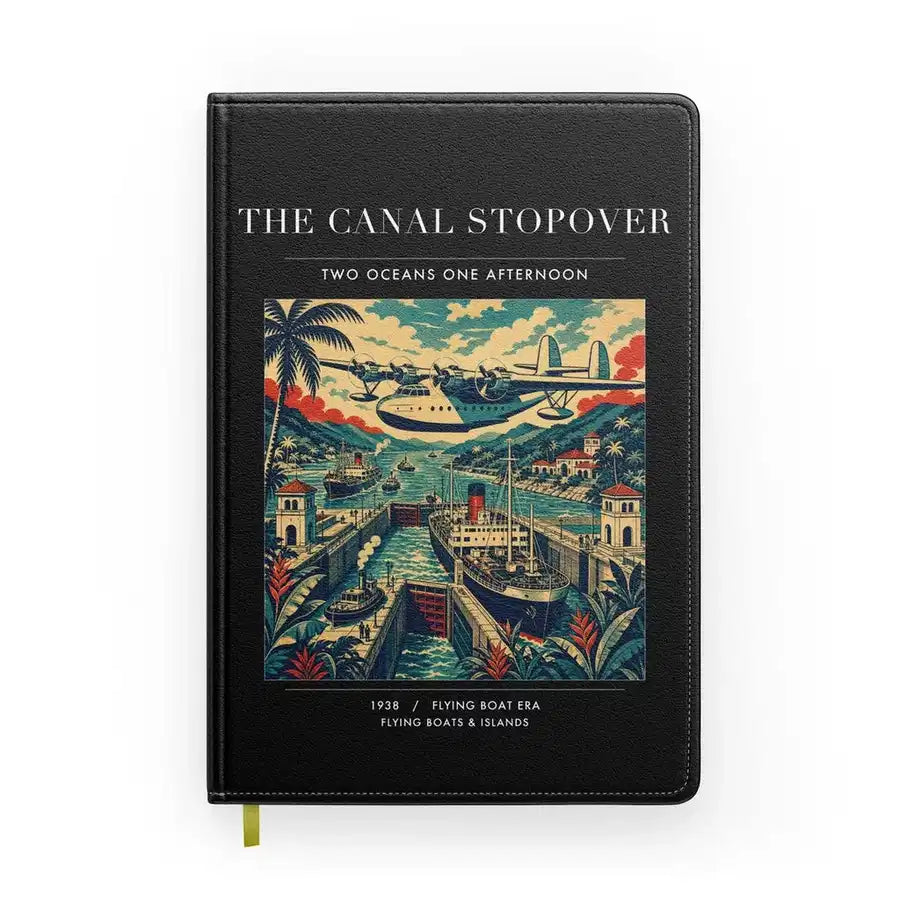 VINTAGE G4077 - The Canal Stopover - Designed Notebooks design on black