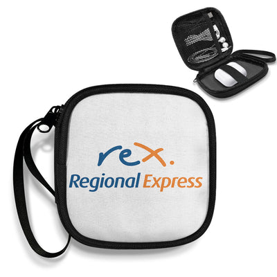 Rex Airlines Portable aviation portable headphone bag in padded polyester.