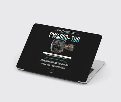 PW4000-100 design on black MacBook case