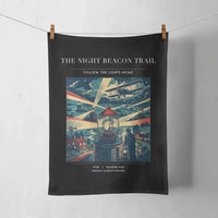 Thumbnail for VINTAGE G4016 - The Night Beacon Trail - Designed Towels design on black