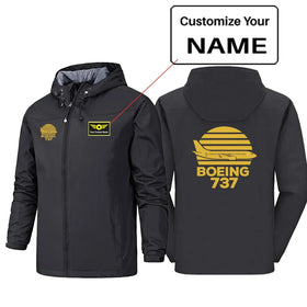 Retro Boeing 737 Rain Jackets & Windbreakers