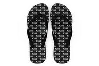 Thumbnail for Airbus A350 Flat Text Slippers (Flip Flops) aviation design on durable rubber sole slippers and flip-flops.