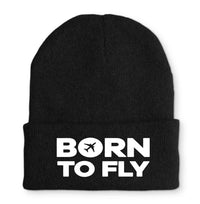 Thumbnail for Born To Fly Special Embroidered aviation embroidery on soft knit fabric beanie.