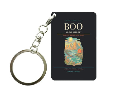 Bodø Airport (BOO) design on black key chain
