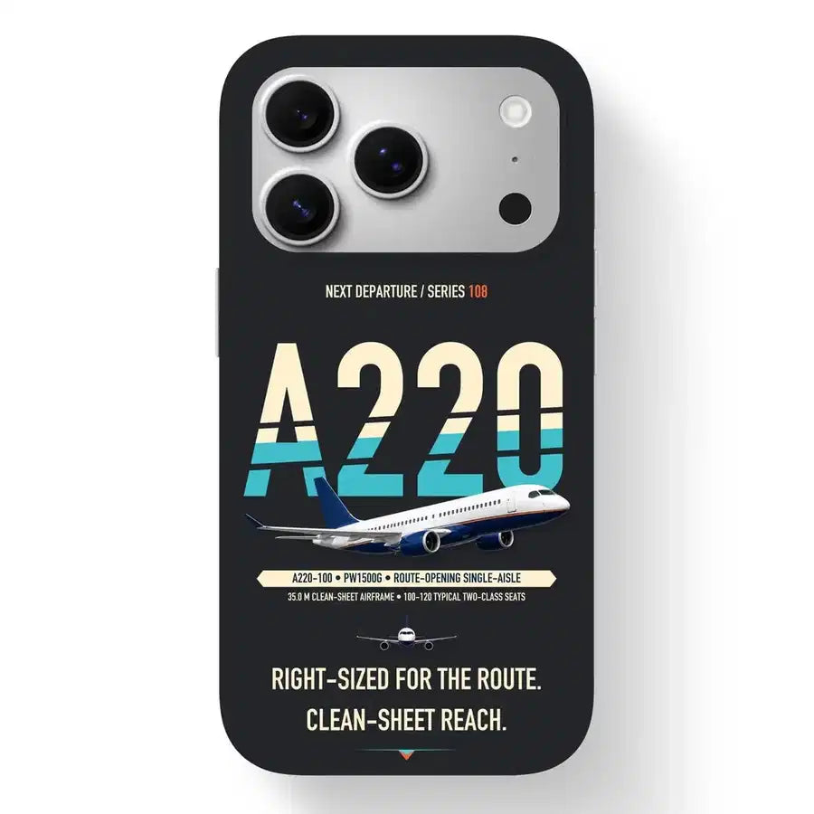 Airbus A220-100 Case design on black iphone case