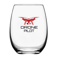 Thumbnail for Drone Pilot Water & Drink aviation design on water glass, crystal-clear premium glassware.