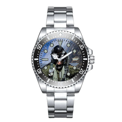 Amazing Military Pilot Selfie Luxury Aviators aviation aviator watch, premium stainless steel body with engraved detail.