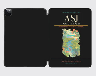 Amami Airport (ASJ) design on black ipad tablet case