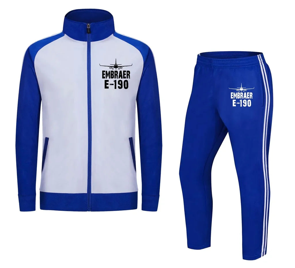 Embraer E-190 & Plane "CHILDREN" aviation print on kids soft cotton blend tracksuit.