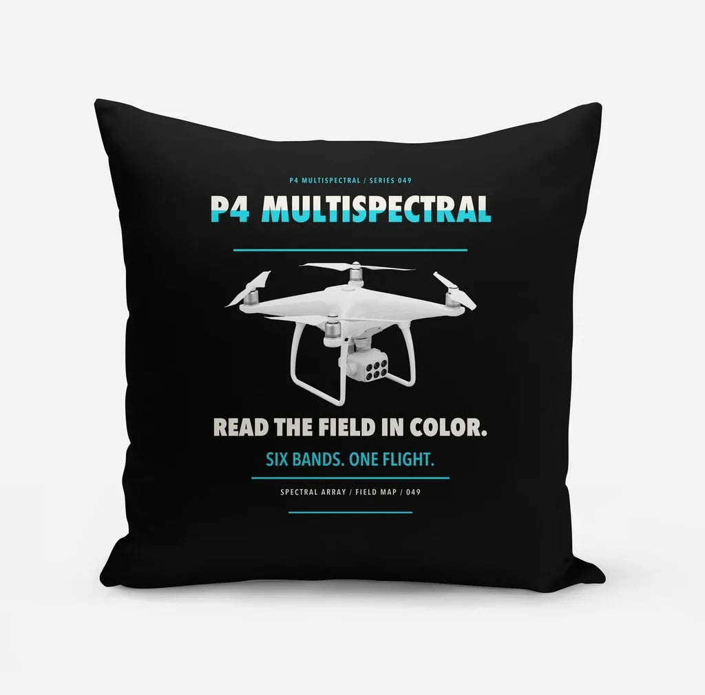 DJI P4 Multispectral design on black pillow