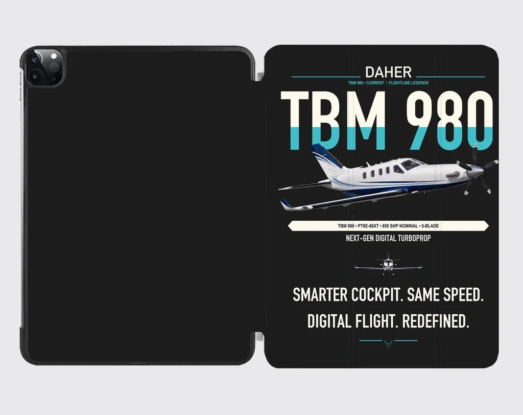 Daher TBM 980 design on black ipad tablet case
