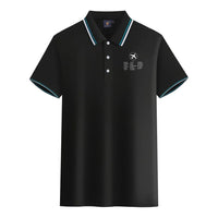 Thumbnail for Aviation Alphabet 2 aviation design printed on soft cotton stylish polo shirt.