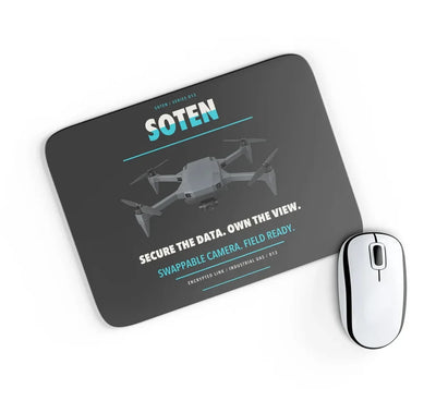ACSL SOTEN design on black rectangle mouse pad