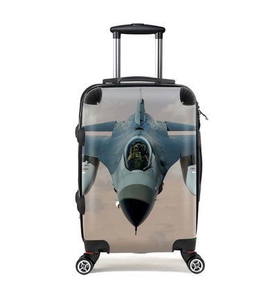 Cruising Fighter Jet 16 Cabin Size aviation design luggage, durable shell construction.