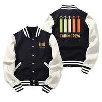 Thumbnail for Colourful Cabin Crew Baseball Style aviation design printed on two-tone shell with ribbed cuffs baseball jacket.