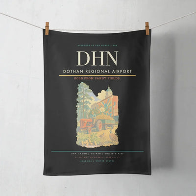 Dothan Regional Airport (DHN) design on black towel