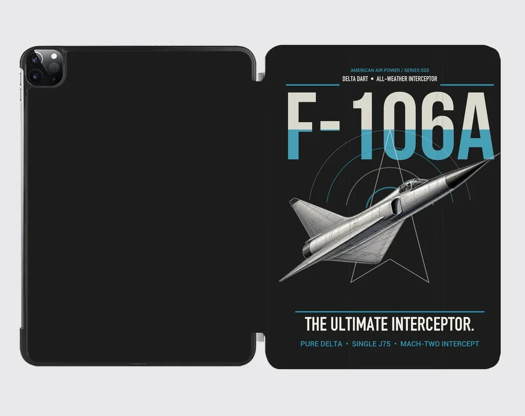 F-106A Delta Dart design on black ipad tablet case