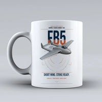 Thumbnail for de Havilland Vampire FB5 design on white ceramic mug, double-side print
