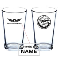 Thumbnail for Aviation Lovers Beer & aviation design on beer water glass, versatile drinkware.