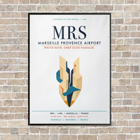 Thumbnail for Marseille Provence Airport MRS vertical canvas print - framed - white background