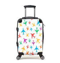 Thumbnail for Cheerful Seamless Airplanes Cabin Size aviation design luggage, durable shell construction.