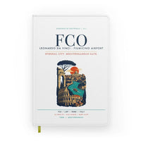 Thumbnail for Rome Leonardo da Vinci Fiumicino Airport (FCO) design on white notebook