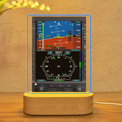 Airplane Notification Theme aviation design on premium acrylic with LED night lamp.
