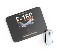 Thumbnail for F-16C Fighting Falcon One Airframe Every Mission design on black rectangle mouse pad