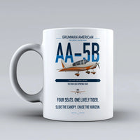 Thumbnail for Grumman American AA-5B Tiger design on white ceramic mug, double-side print