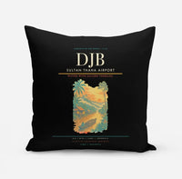 Thumbnail for Sultan Thaha Airport (DJB) design on black pillow